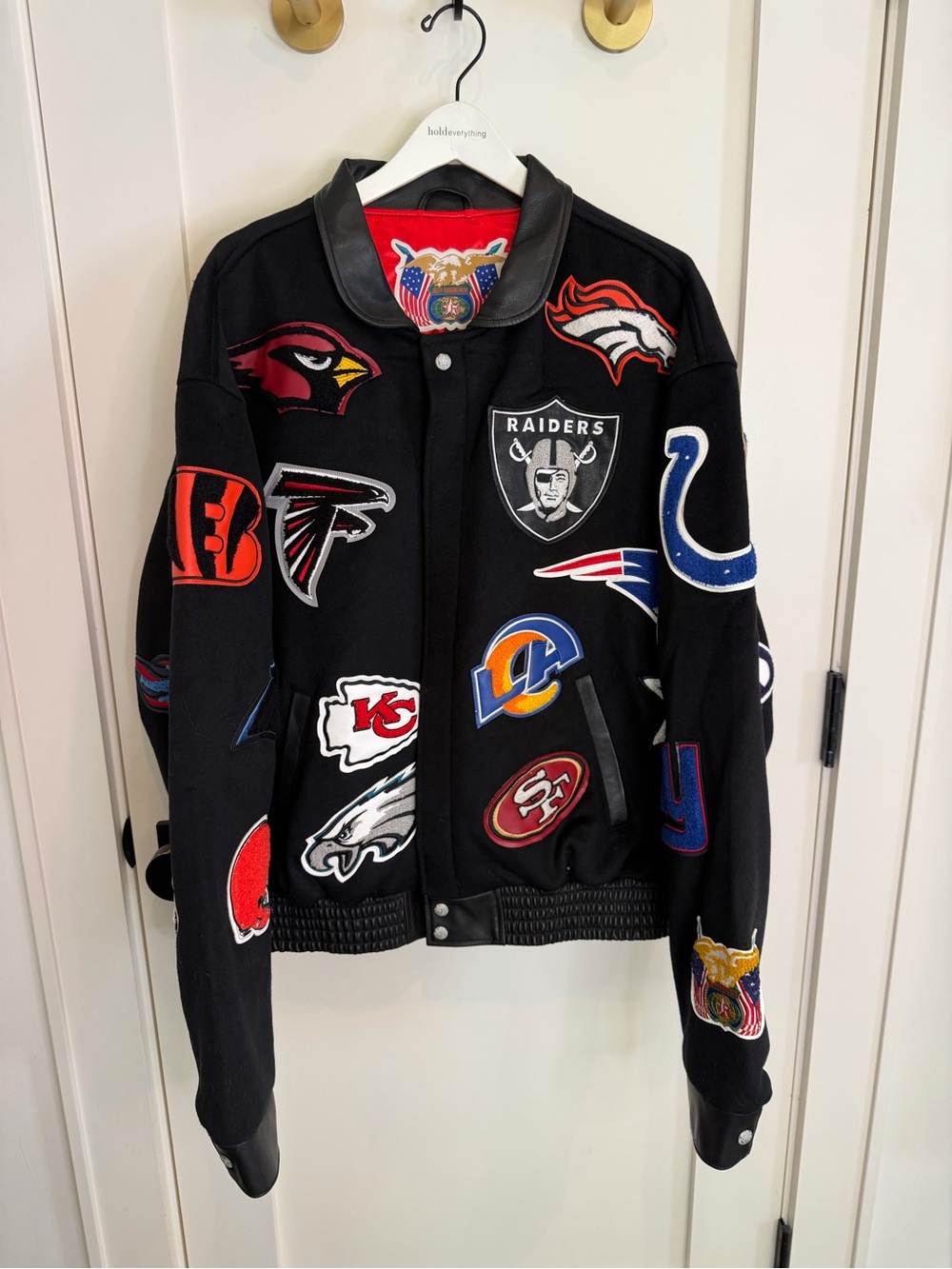 Authentic Jeff Hamilton Limited Edition multi-logo NFL Varsity Jacket size XXL